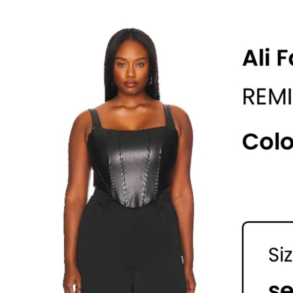 Black Faux Leather Corset Top Remi Bader Ali Revolve